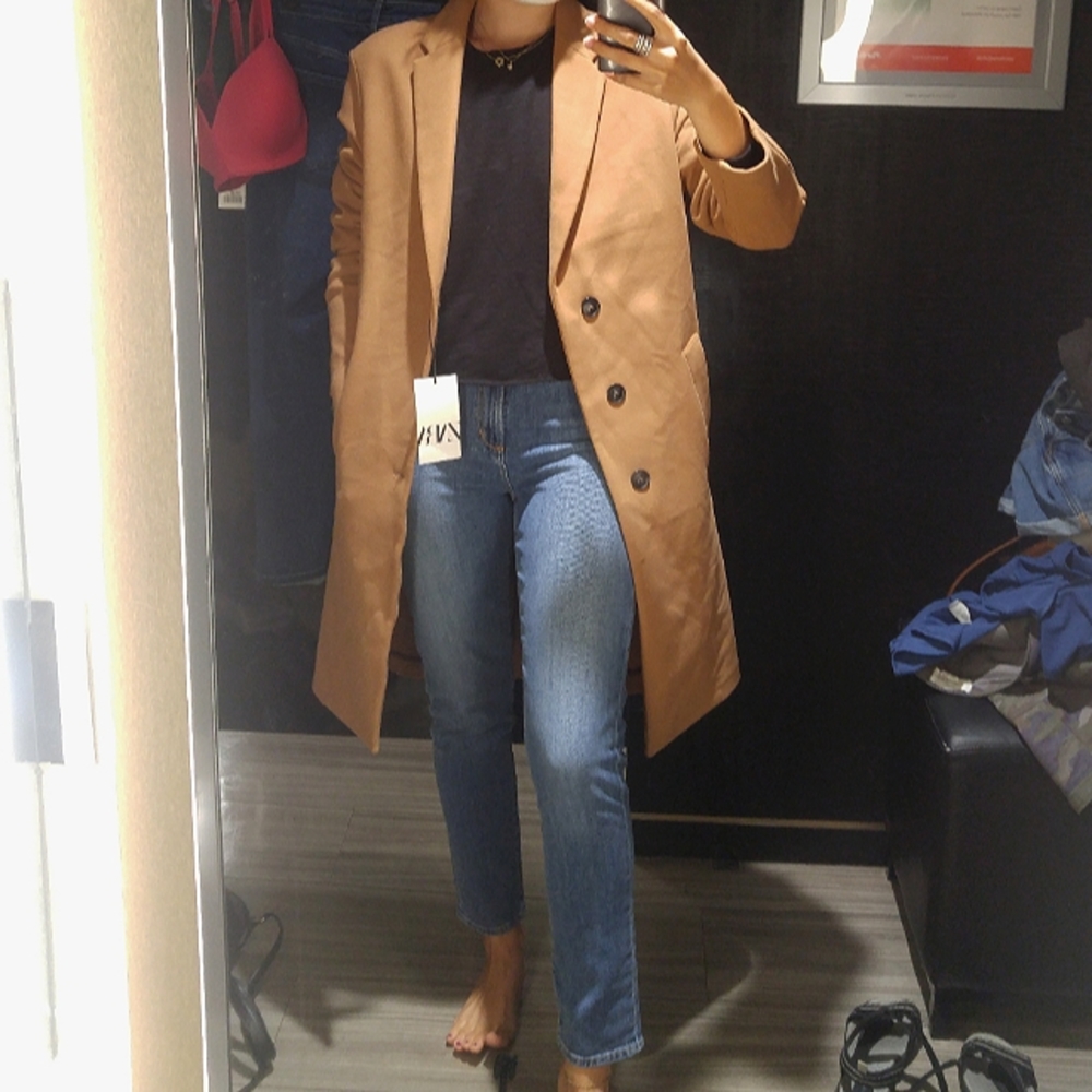 SOLD on Vinted 🆕️ NWT Zara Camel 4 Way Stretch Relaxed Fit Coat - Picture 2 of 16